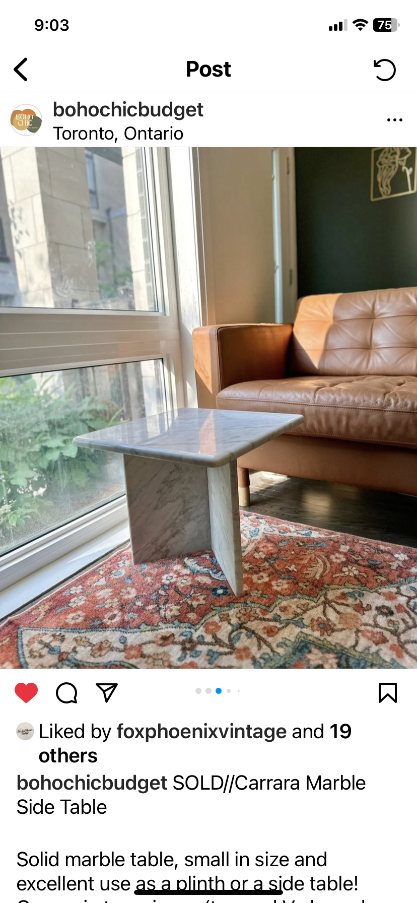 (2) vintage carrara marble side tables image indicator(3)