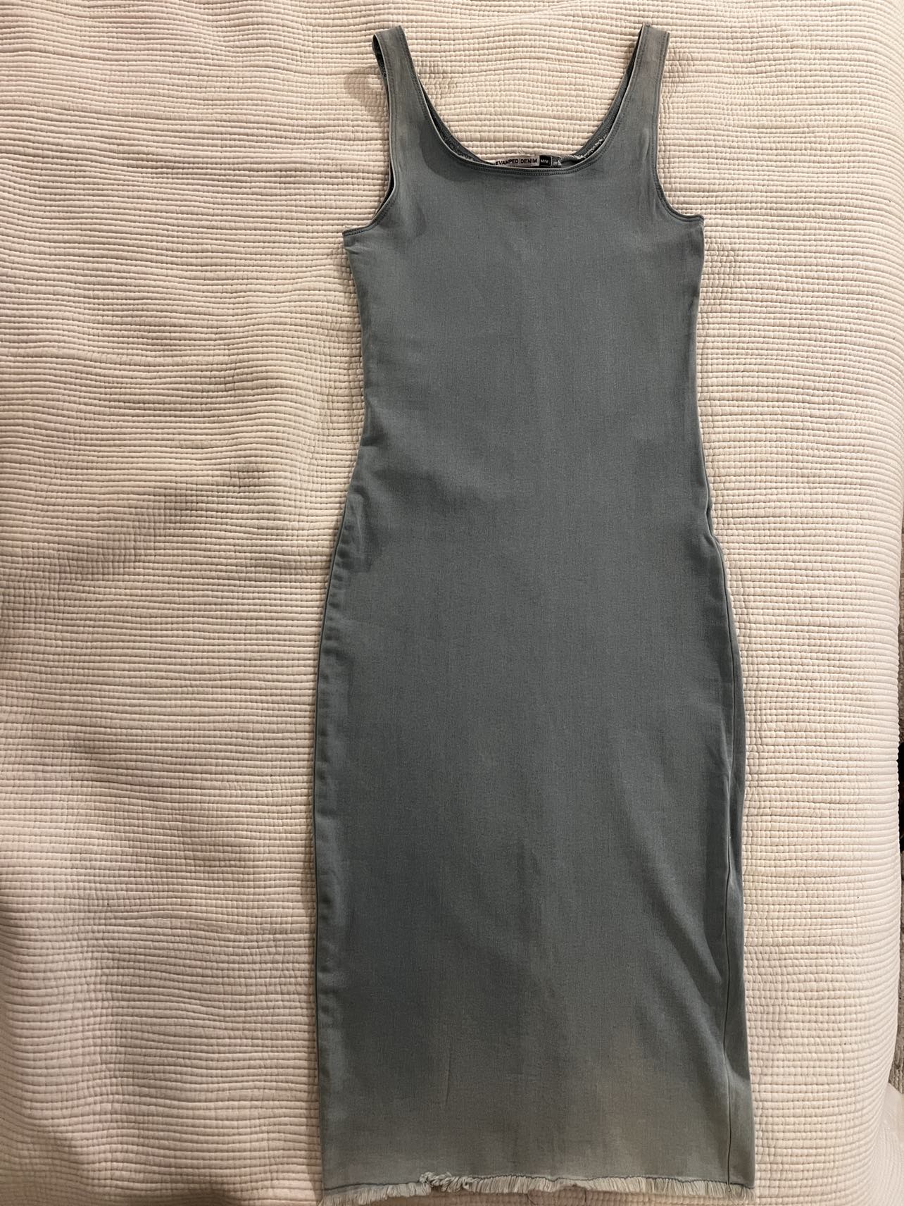Denim bodycon midi dress
