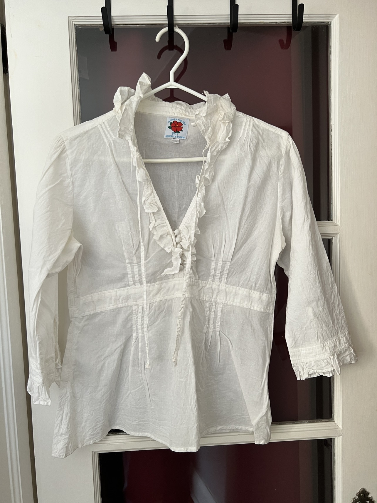 Cotton pullover blouse thumbnail