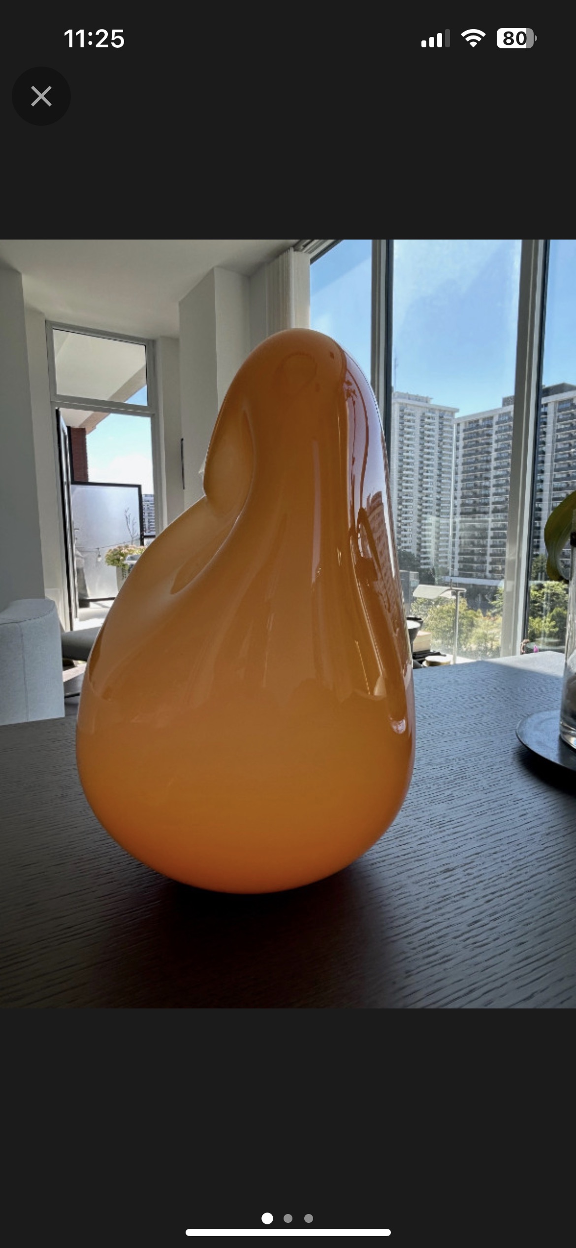 ORANGE GLASS DECORATIVE OBJECT SCULPTURE thumbnail