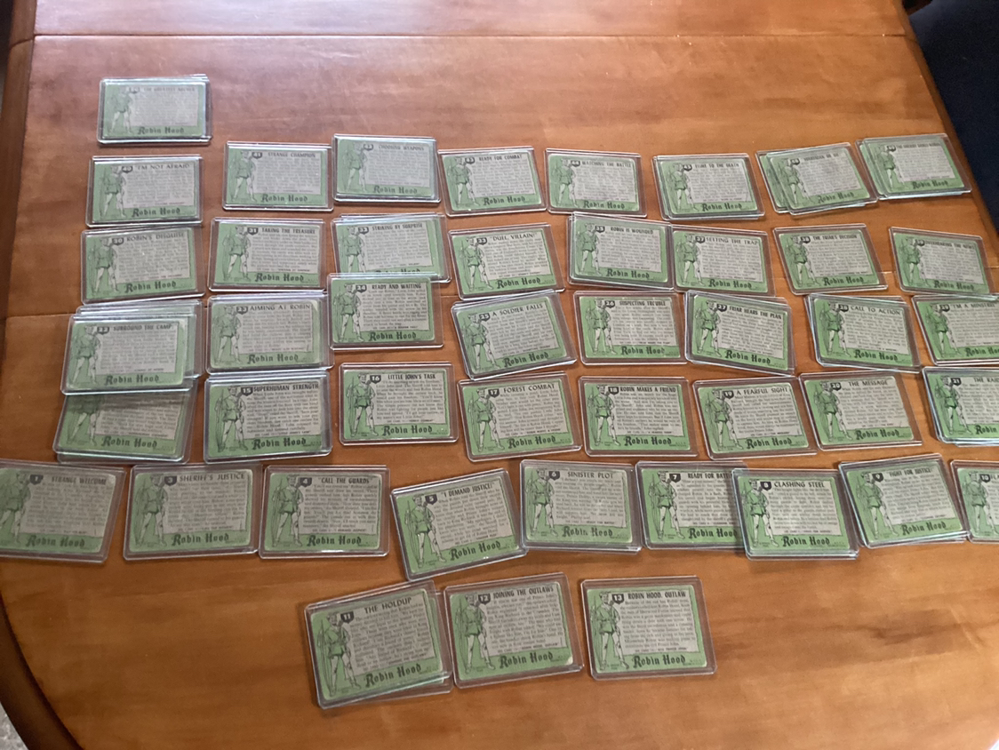 Lots o’ 1957 TOPPS ROBIN HOOD trading cards ! image indicator(8)