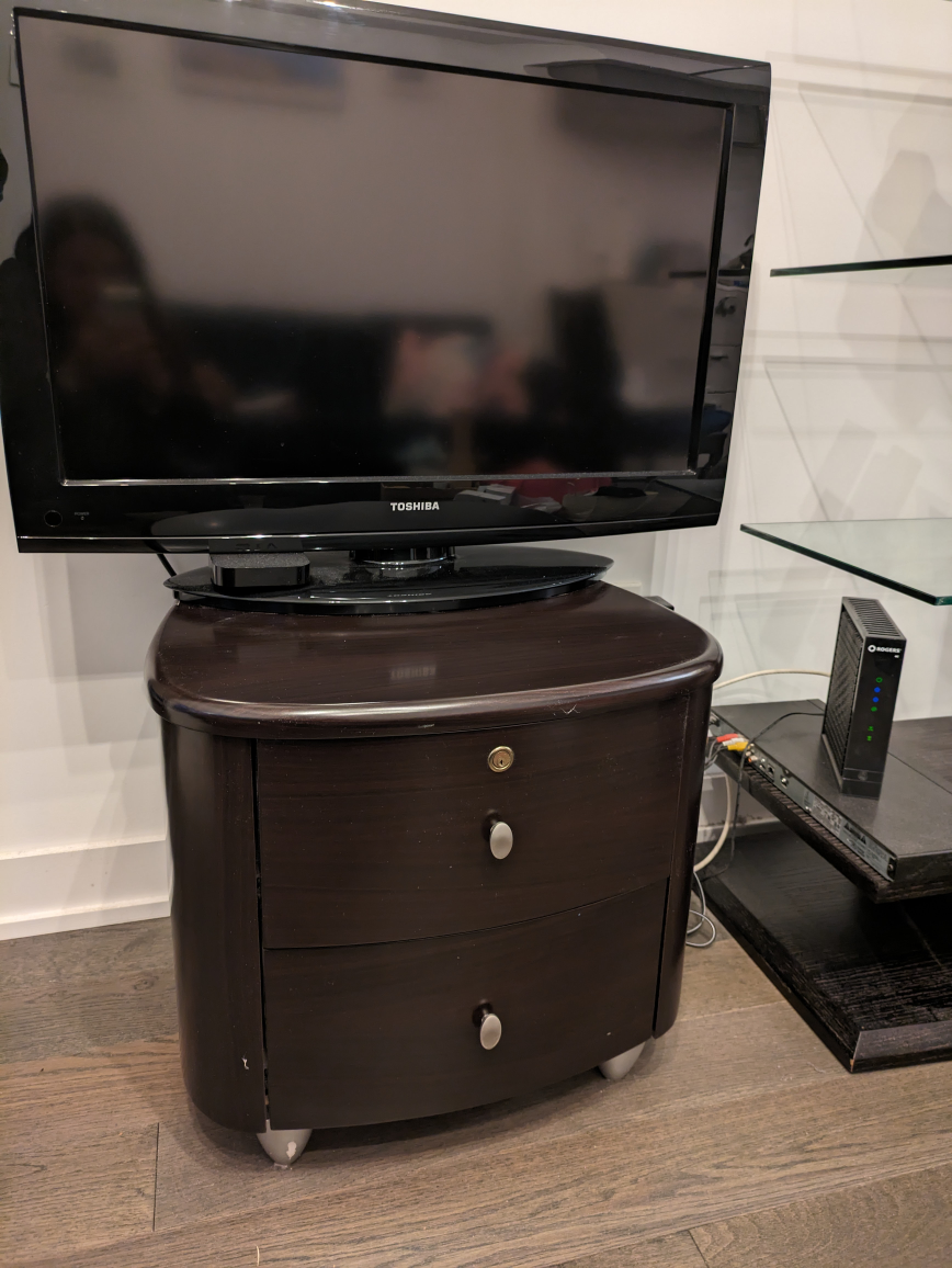 Brown bedside table with 2 drawers - photo 2