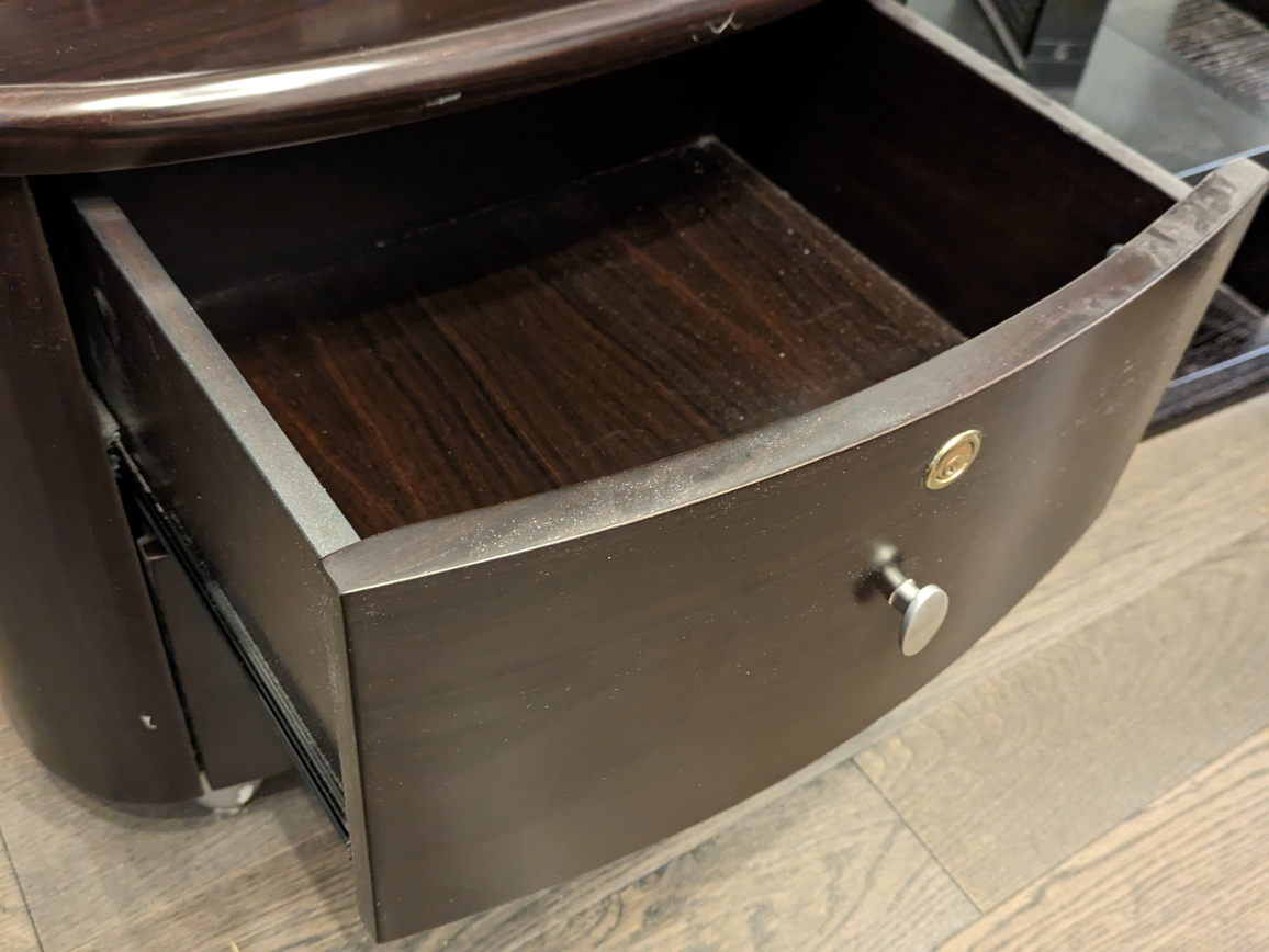 Brown bedside table with 2 drawers - photo 3