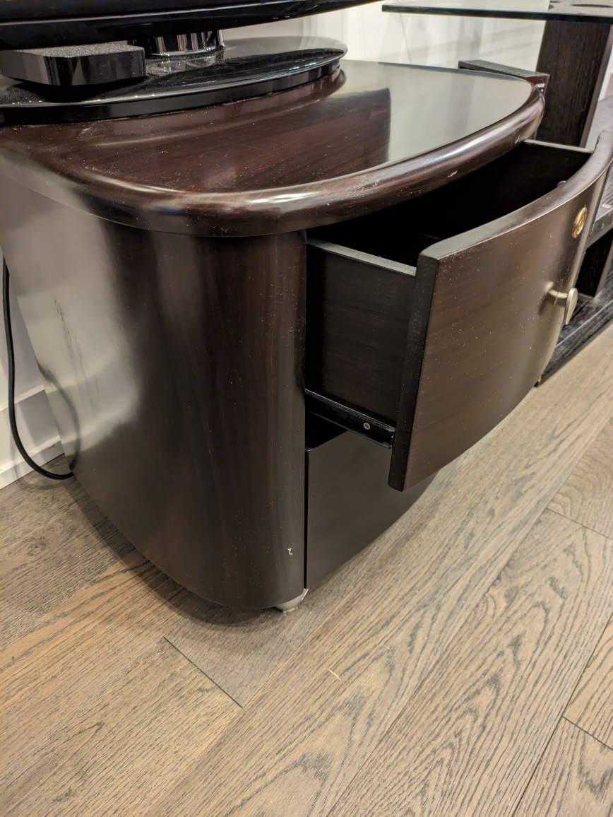 Brown bedside table with 2 drawers - photo 5