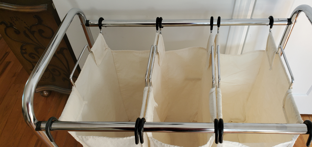 Large 3 Section Wheeled  Laundry Hamper - photo 2