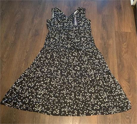 NEW Nina Leonard Women's Crew Neck Sleeveless Midi Dress Black L image indicator(7)