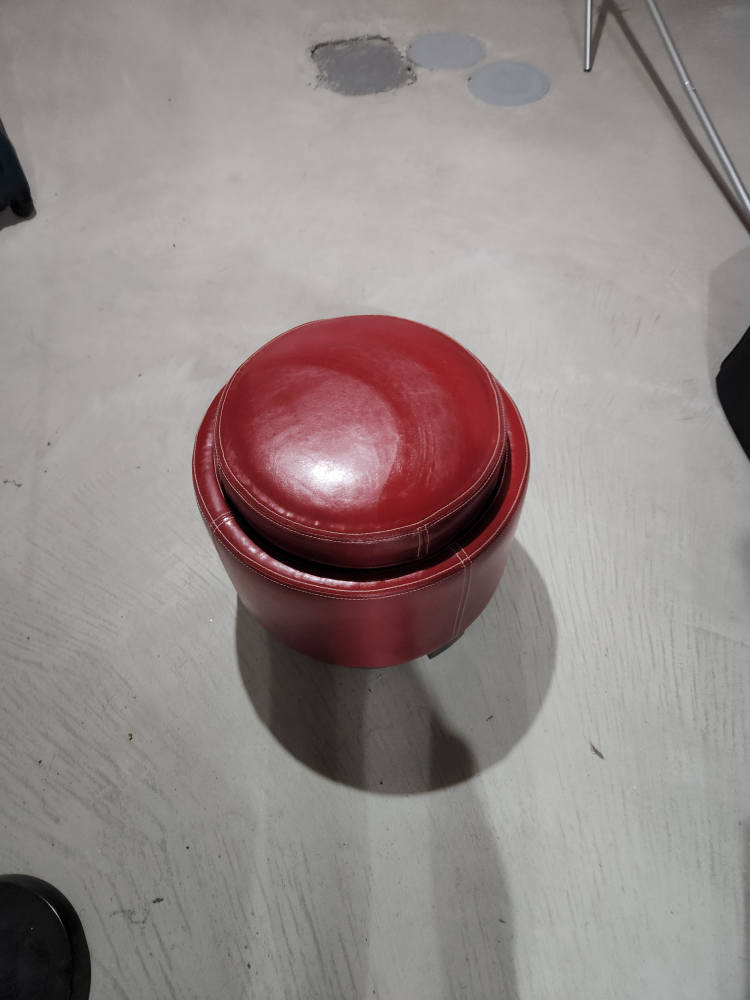 Red Leather Stool/Table