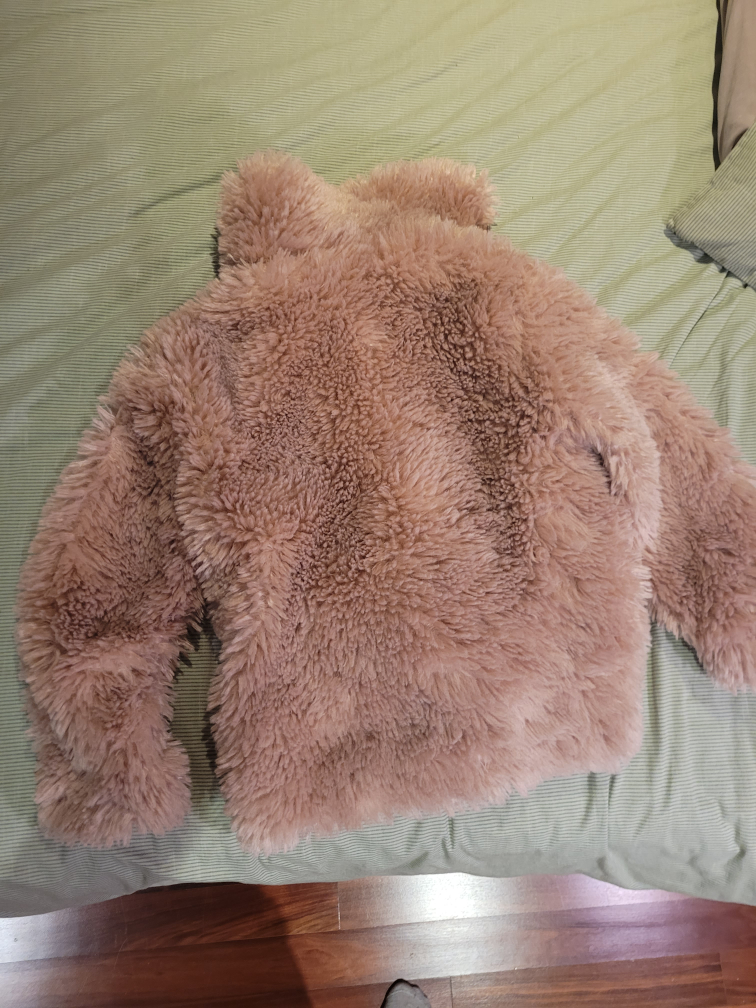 fluffy topshop coat size m image indicator(2)