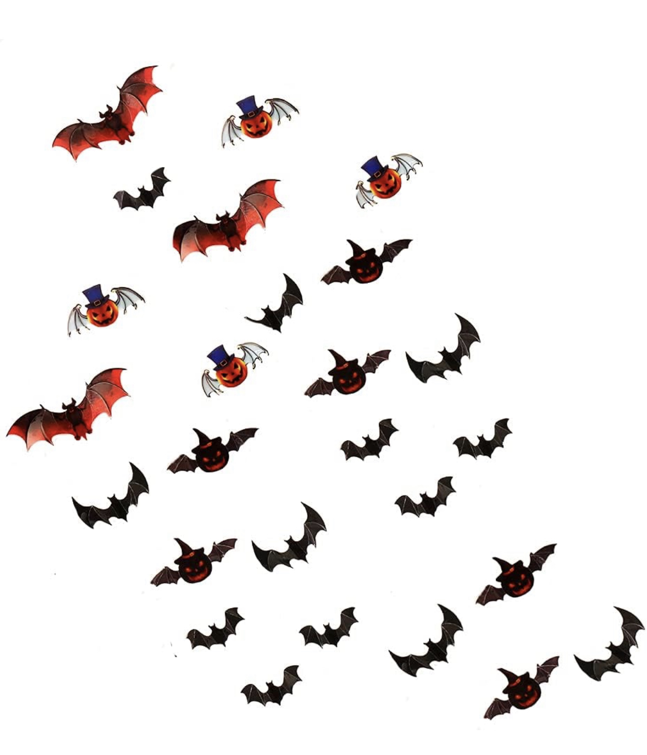 24PCSww Halloween Decoration 3D Bats Stickers image indicator(4)