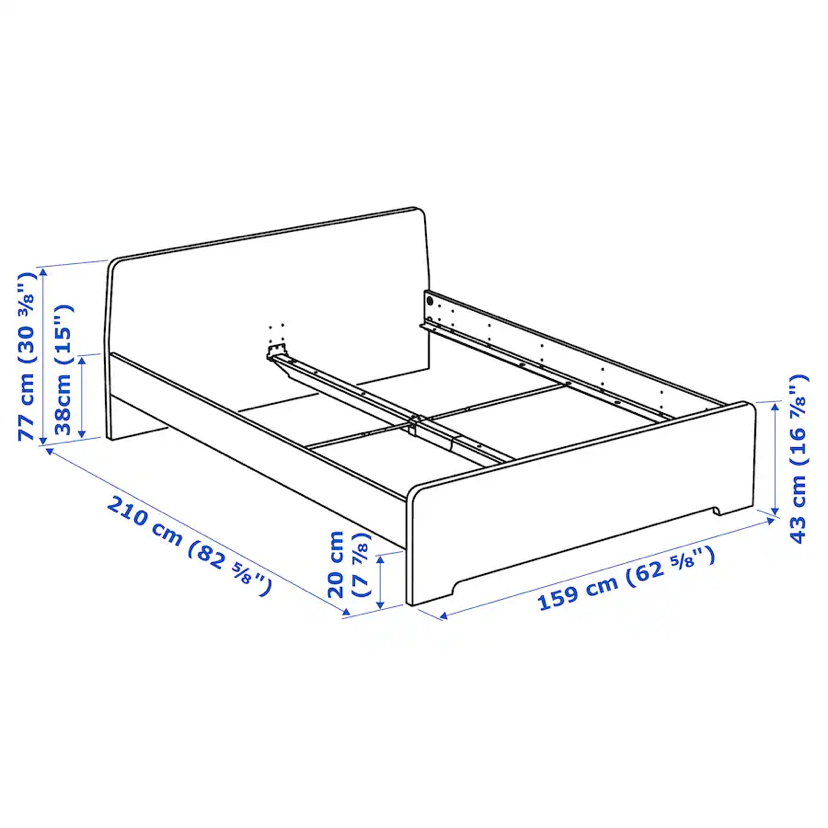 IKEA white bed frame (Queen) - photo 2