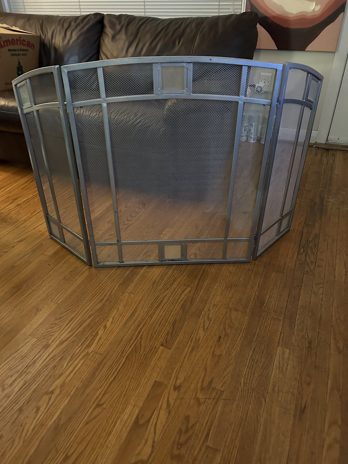 Contemporary Silver Mesh, 3 panel fireplace screen - photo 5