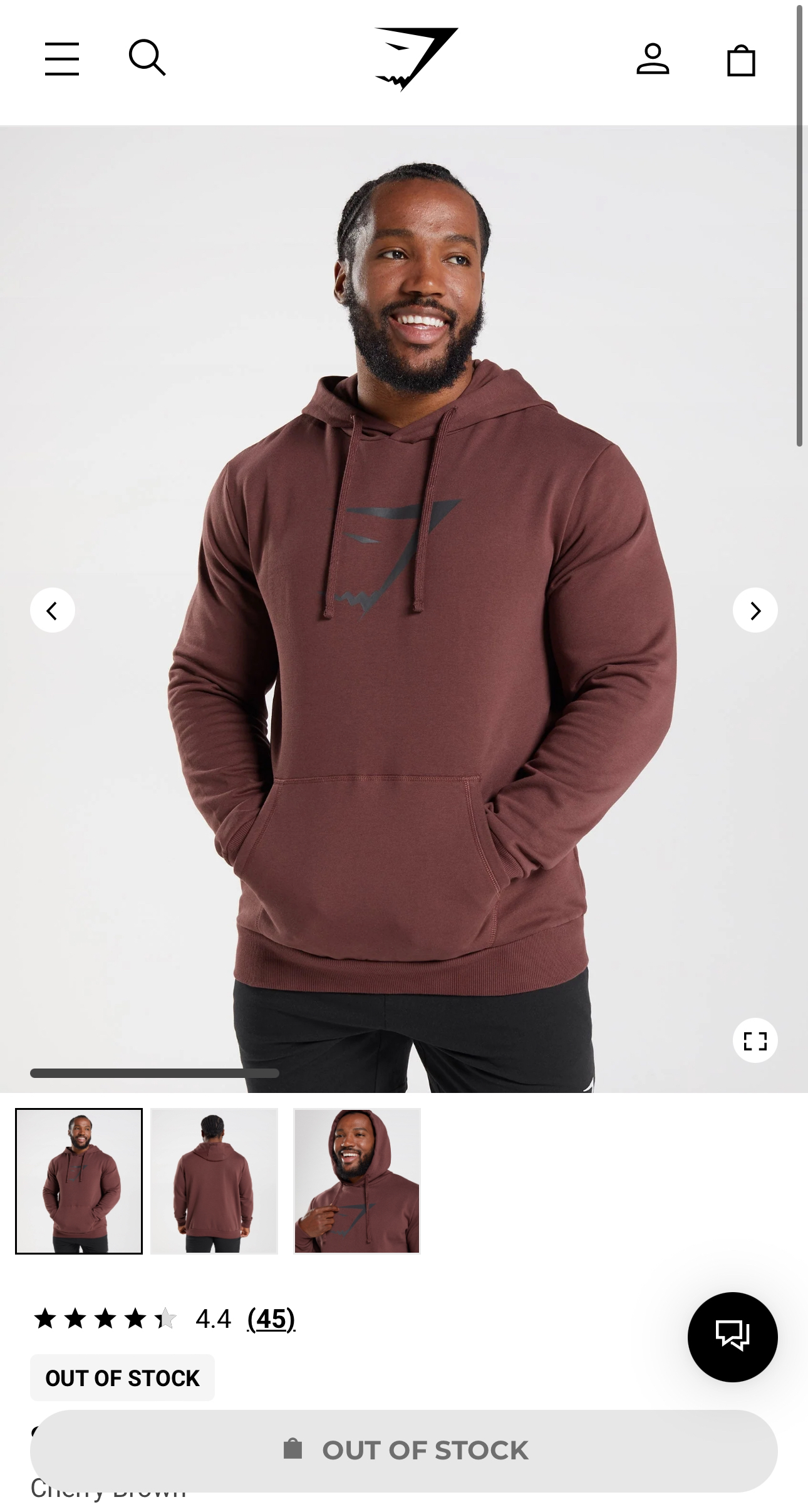 Gymshark shark head infill hoodie (medium)