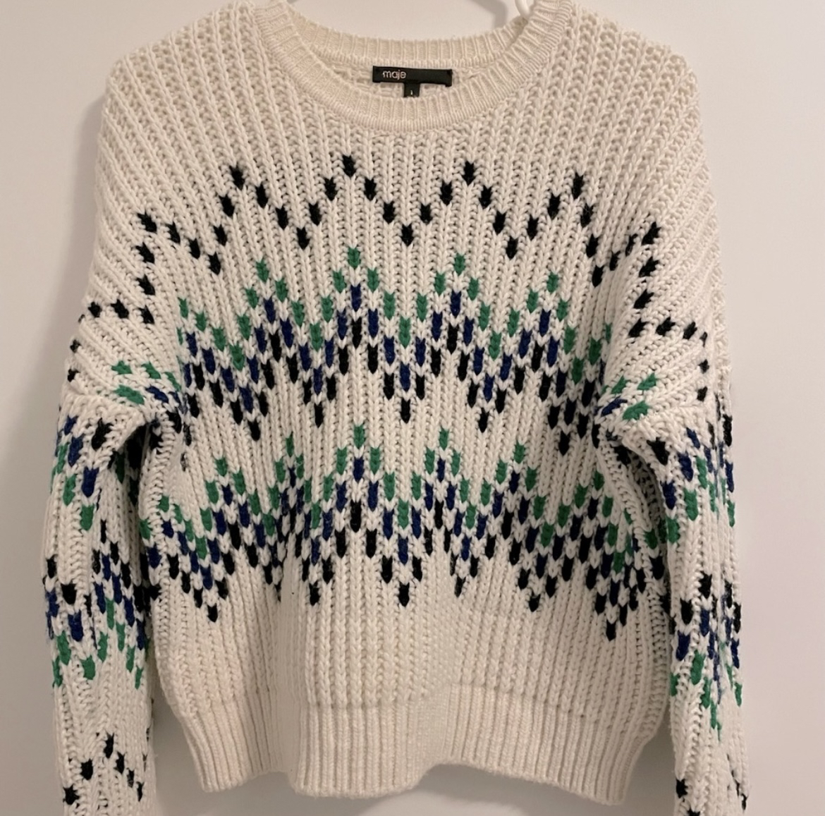 Maje Massimo Chevron Wool Blend Sweater 🦃 image indicator(3)