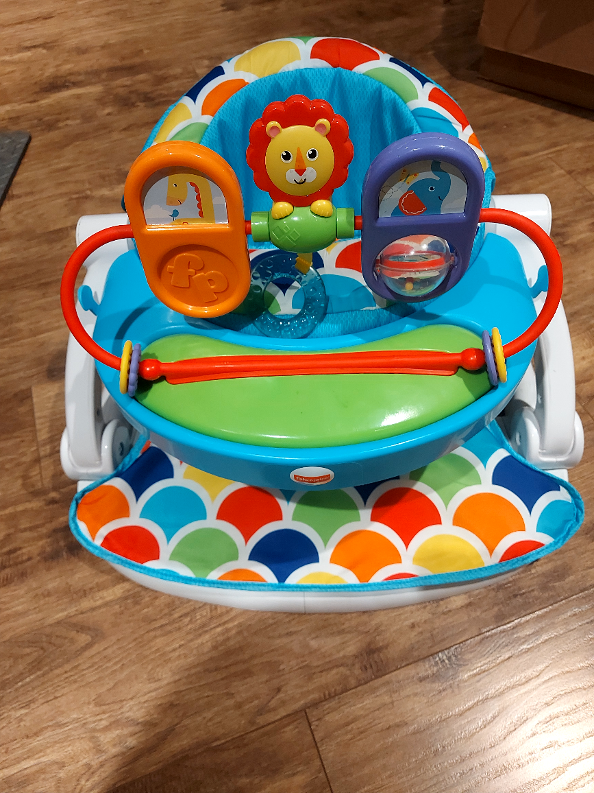 Fisher Price Deluxe Sit Me Up Floor seat with toy tray thumbnail