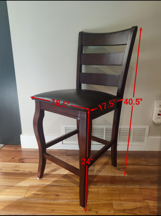 Solid wood square bar height table with 3 bar height chairs image indicator(10)
