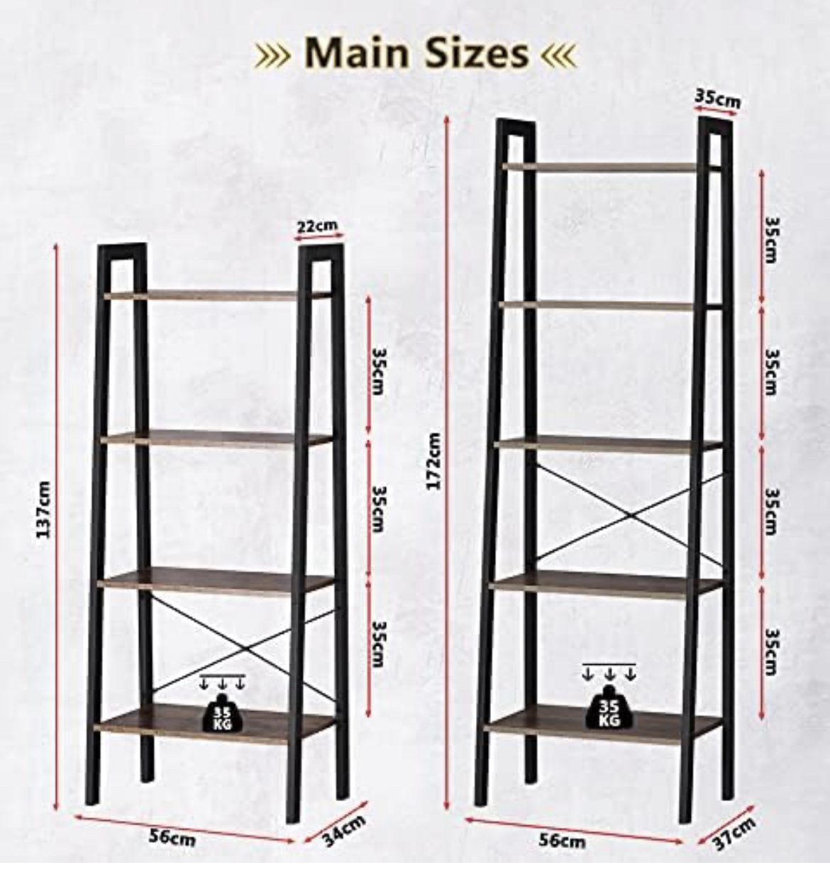 Ladder Shelves, 5-Tier & 4-tier Bookshelf image indicator(3)