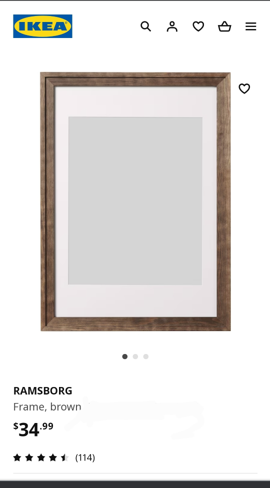 New IKEA Ramsborg Picture frame 22"  x 18" image indicator(5)