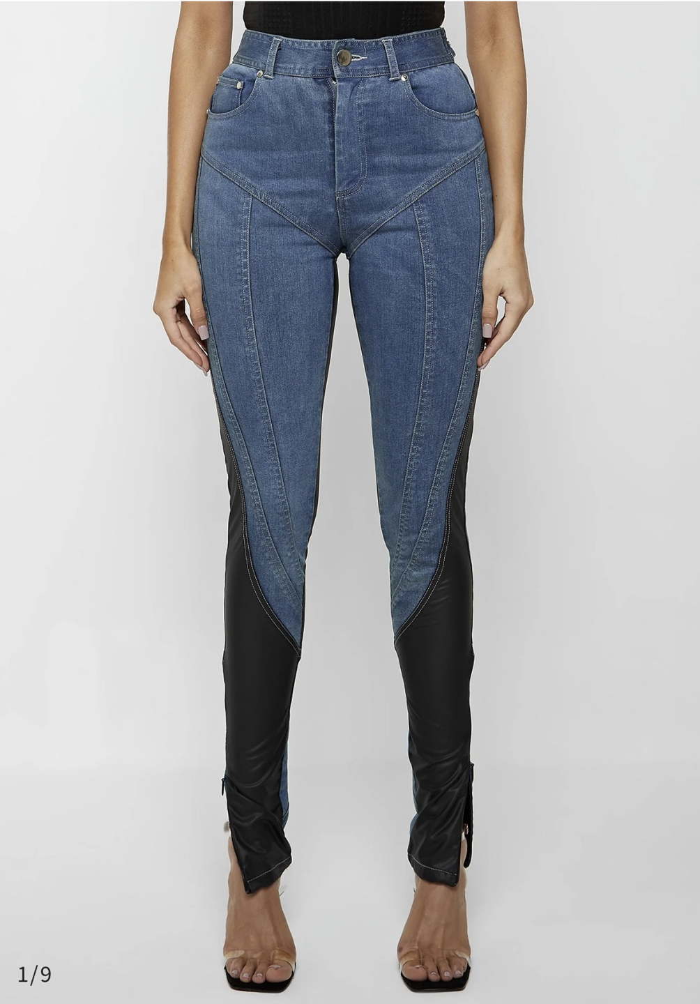 VEGAN LEATHER CONTOUR SKINNY JEANS NEW - photo 2