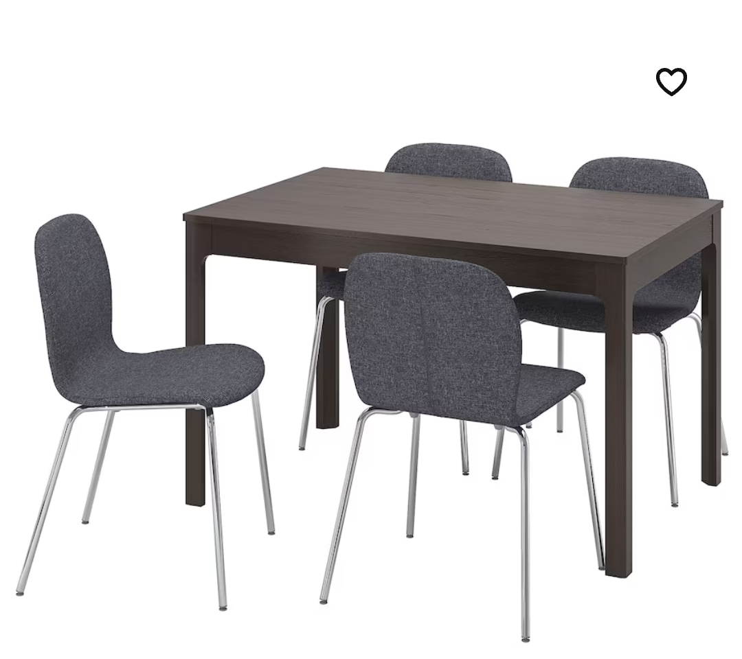 Ikea extendable dining table with 4 chairs