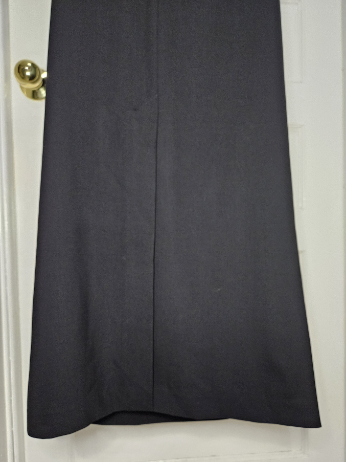 Holt Renfrew Vintage Wool Black Maxi Skirt with Back Slit Size 8 - photo 4