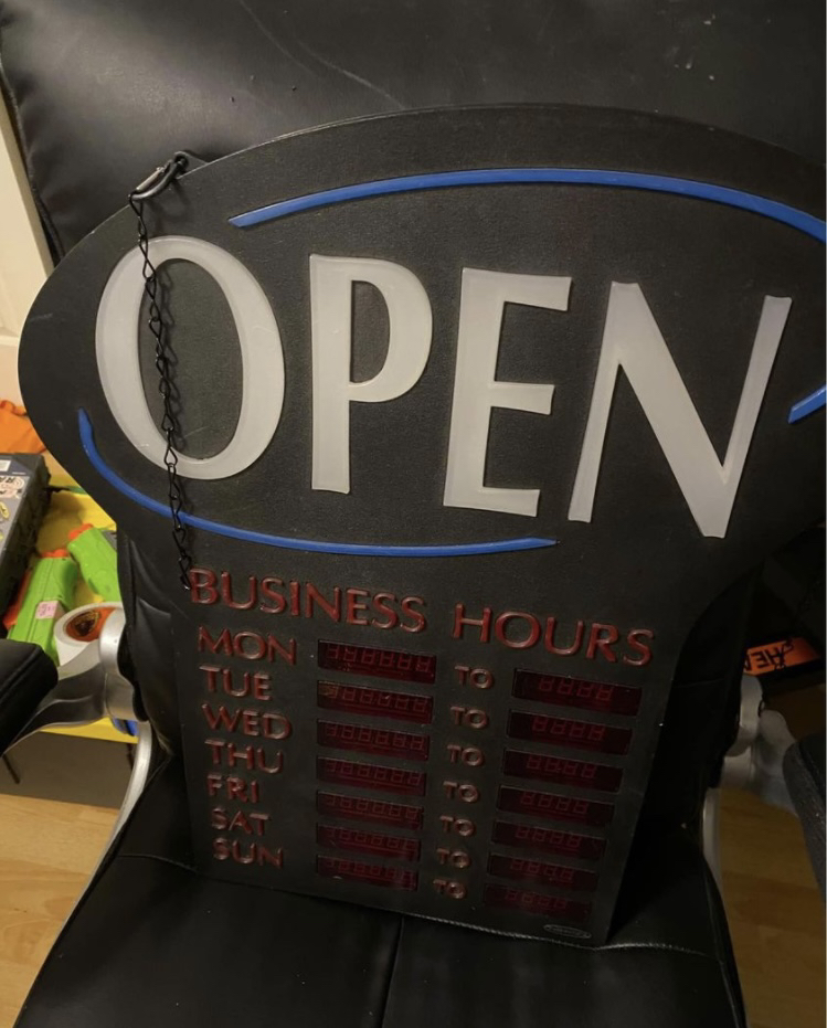 LED Open Sign with Programmable Hours