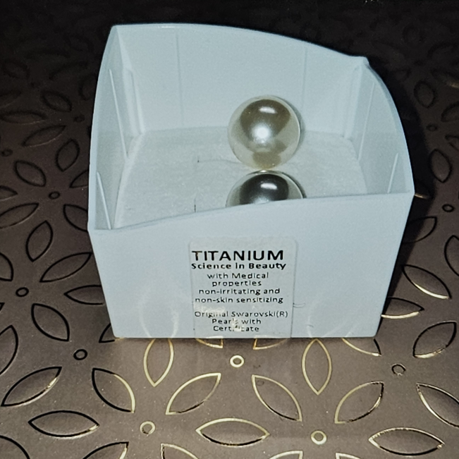 giftable, new - titanium post pearl stud earrings - photo 2