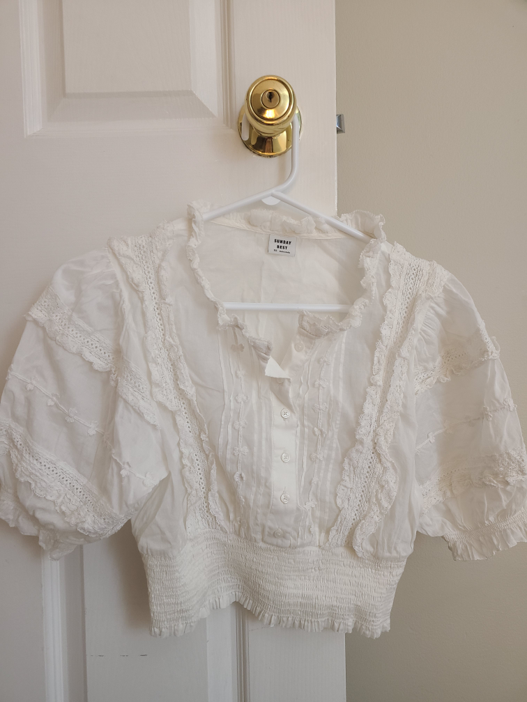 aritzia - Sunday best white top