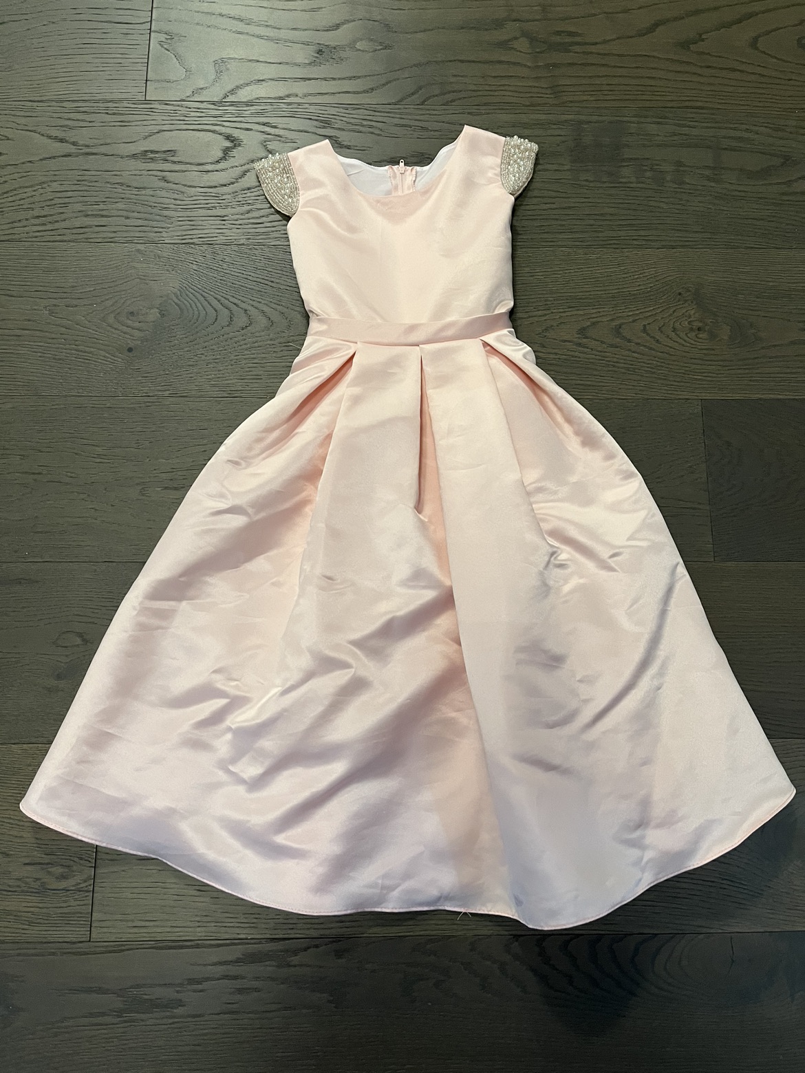 Gorgeous pink satin girls cocktail dress sz 10 EUC thumbnail