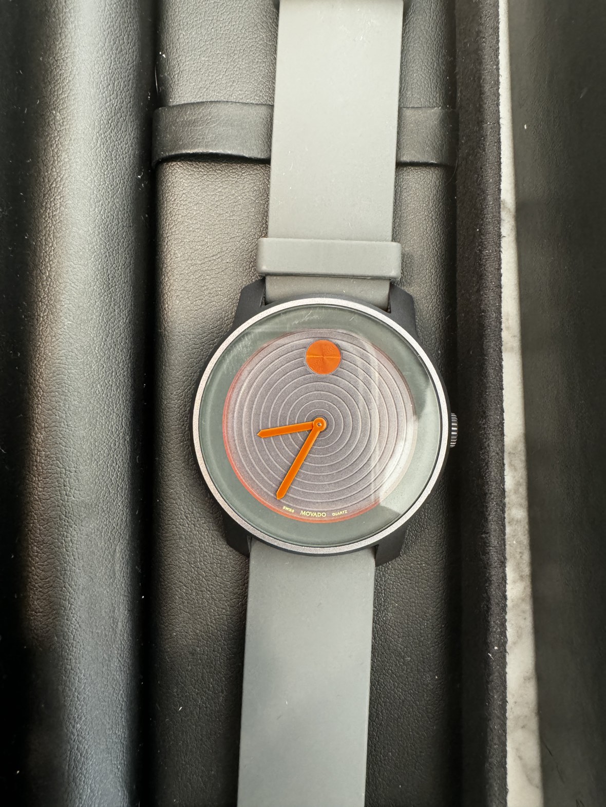 Movado Bold Gray Orange Concentric Dial Men’s Watch - photo 2