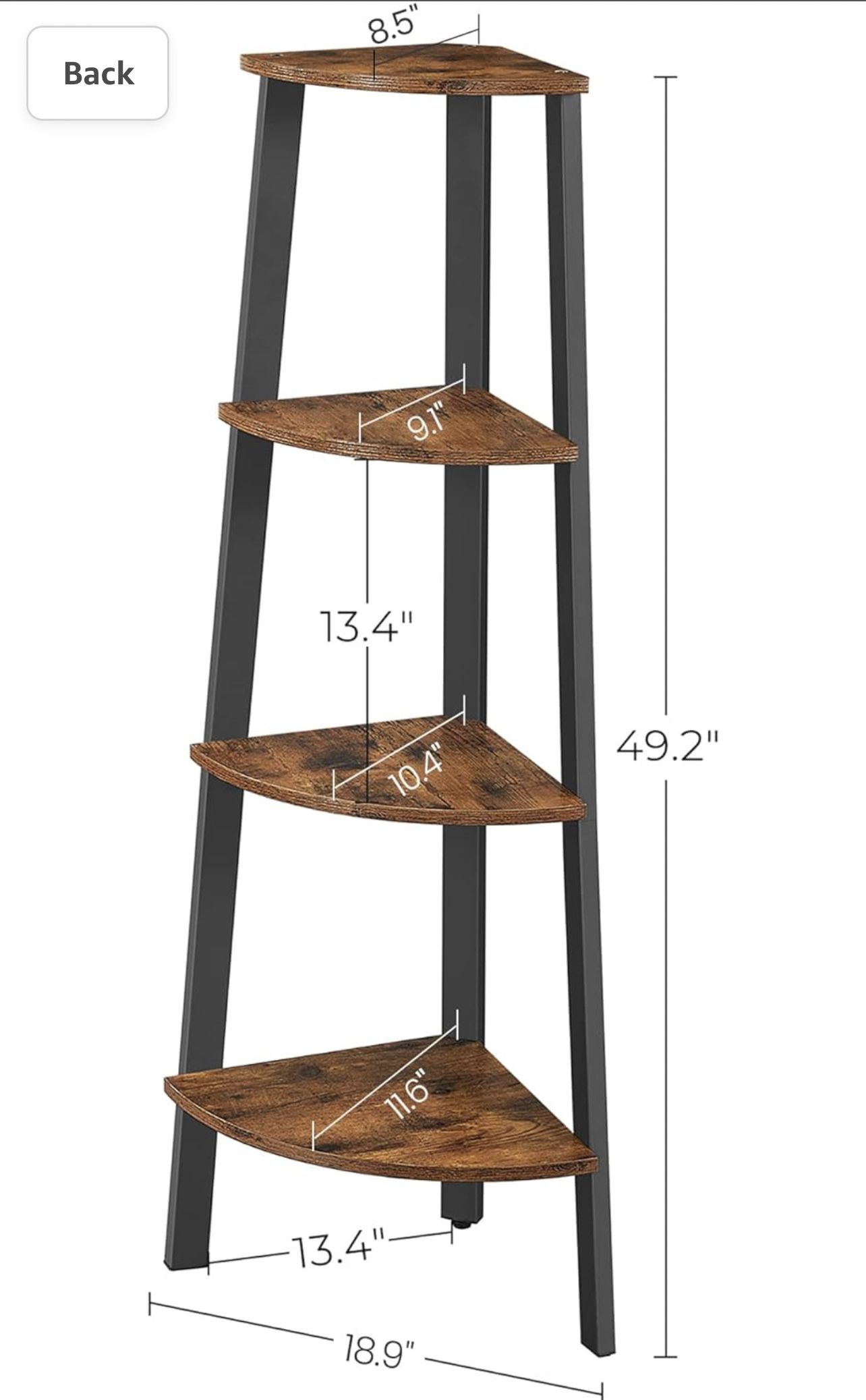 Ladder Shelf, Corner Shelf, Bookcase - photo 3