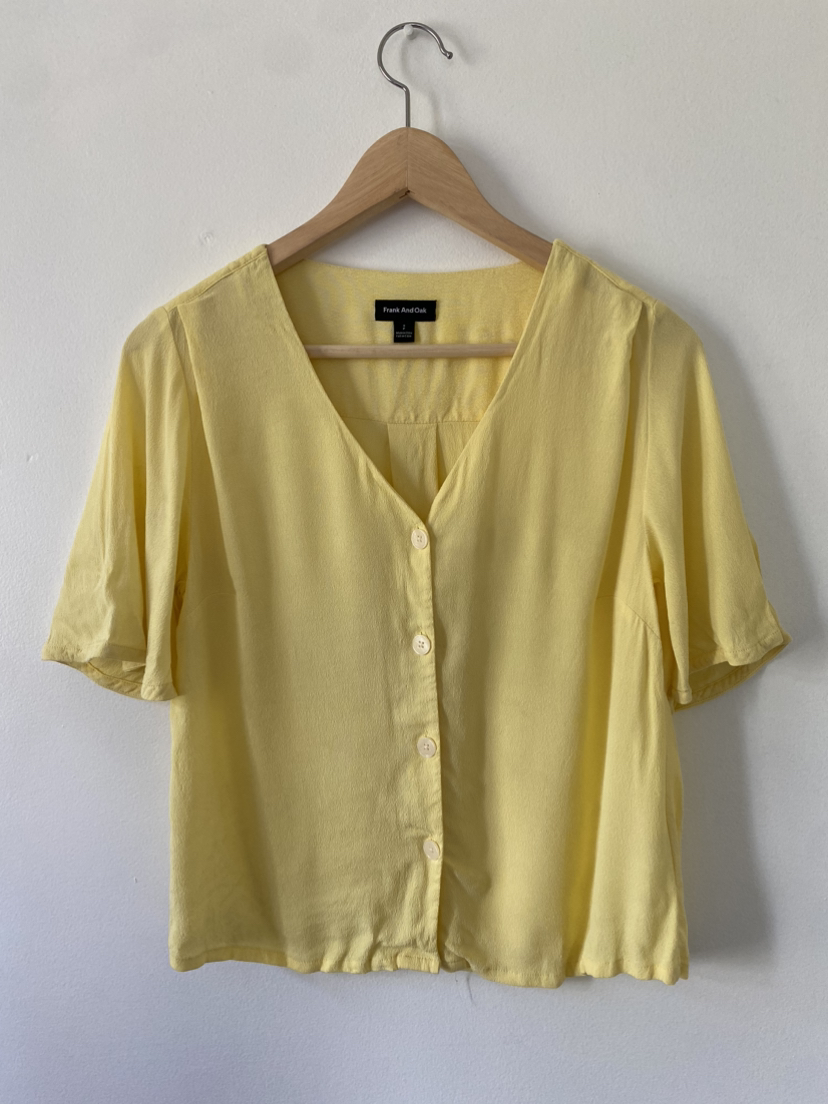 Frank and Oak Yellow Blouse | Size Small - photo 2