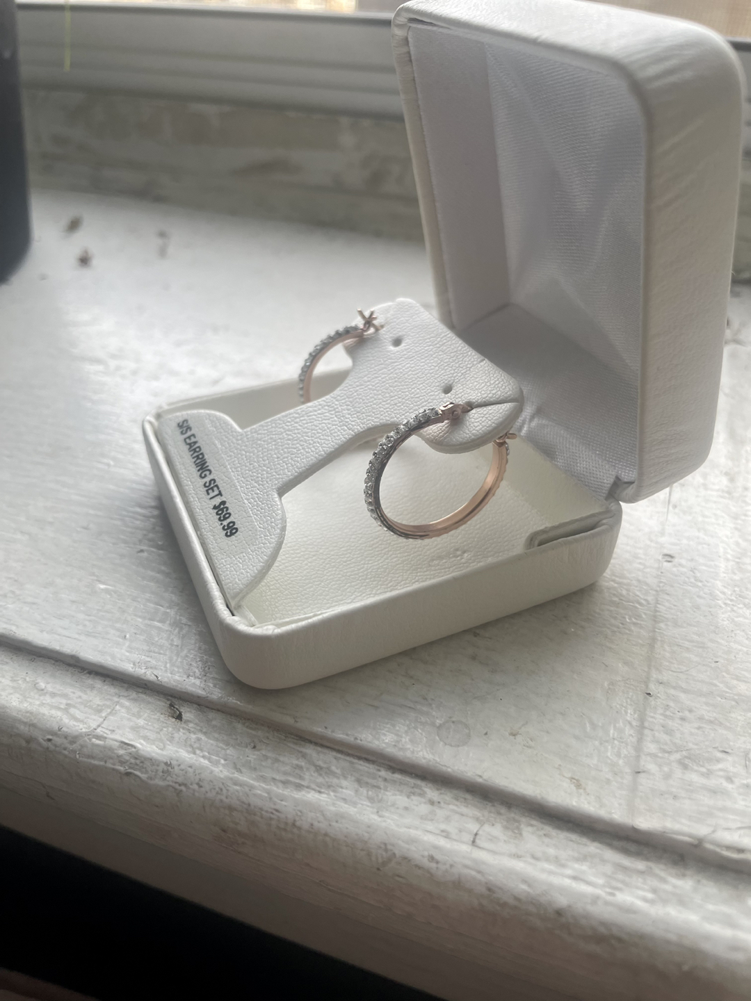 (FINAL PRICE) NEW Rose gold plated sterling silver hoop earrings image indicator(3)