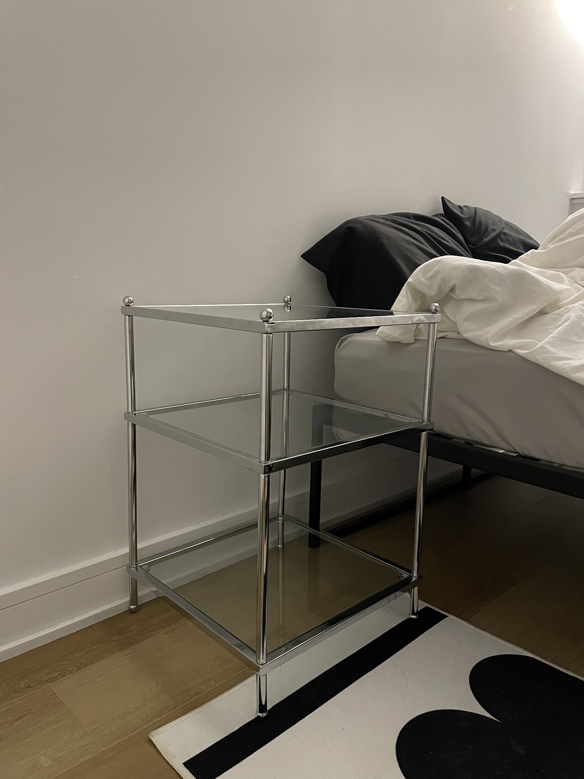 Luxury Side End Table - Chrome / Glass - photo 2