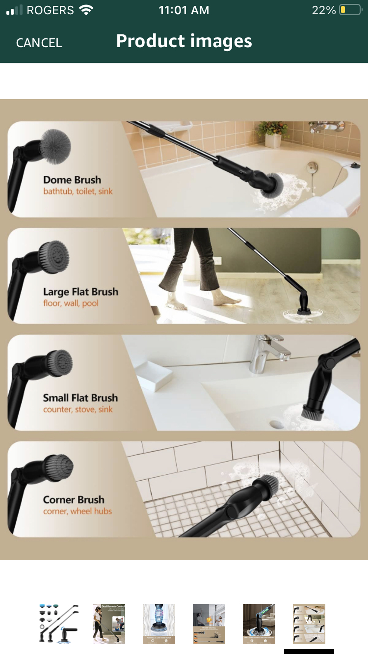 Leebein Electric Spin Scrubber, Cordless Cleaning Brush image indicator(9)