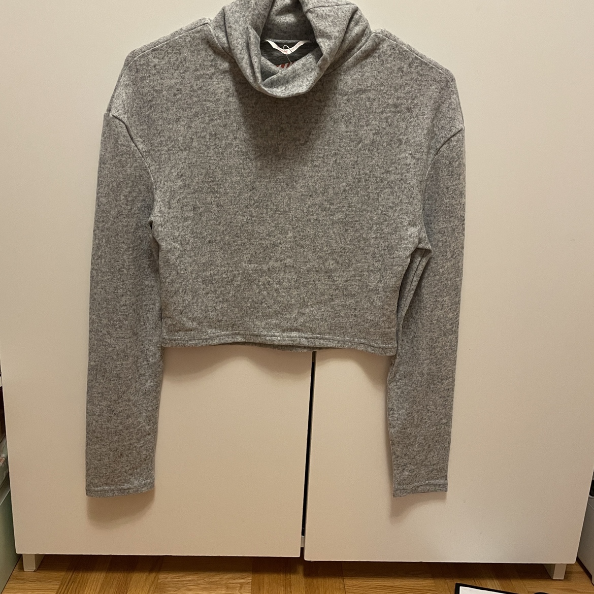 TRADE:NWT ROMWE grey cropped turtleneck - Small (size 4) thumbnail
