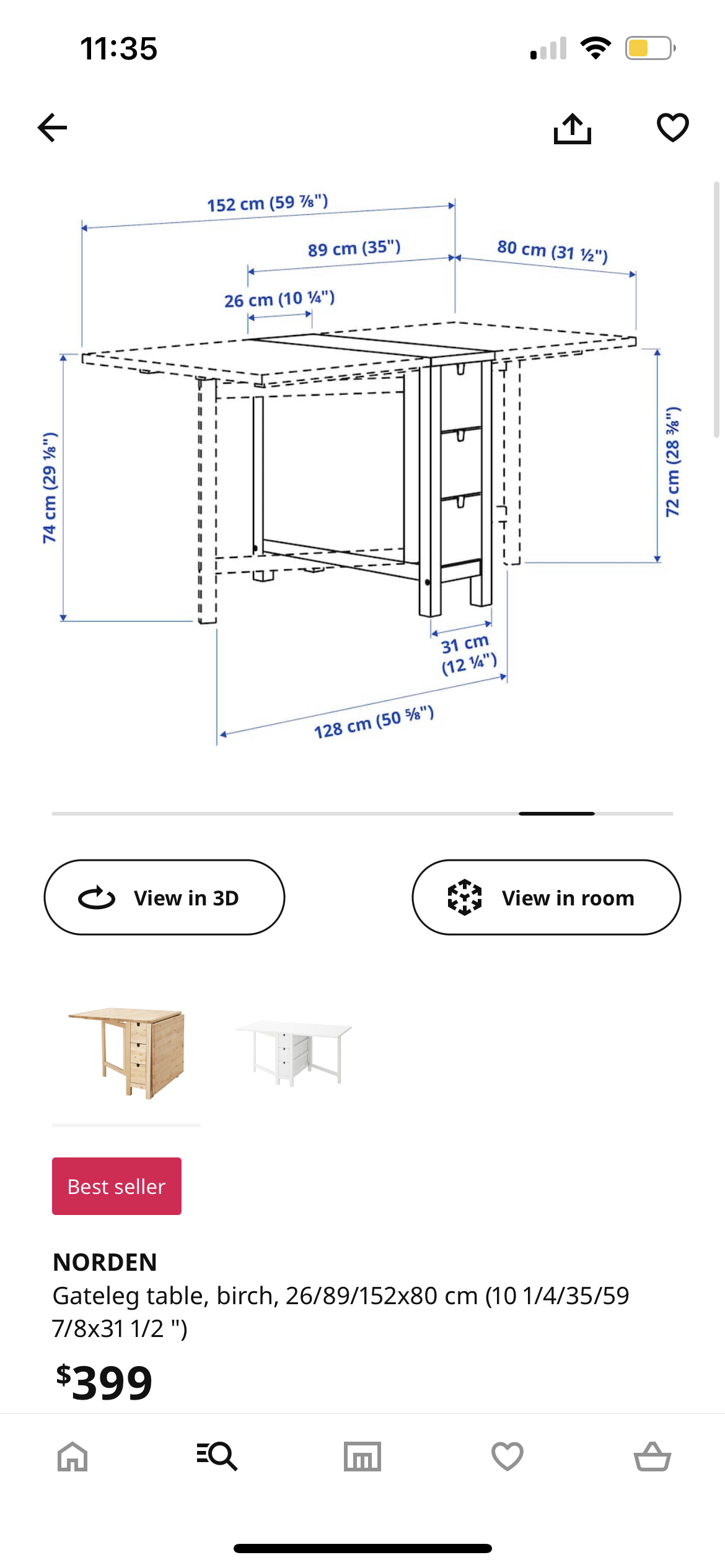 Ikea dining table NORDEN - photo 4