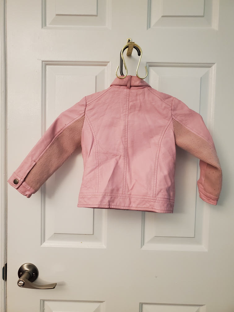 Joe Fresh brand - kids pink pleather jacket size 3T image indicator(4)