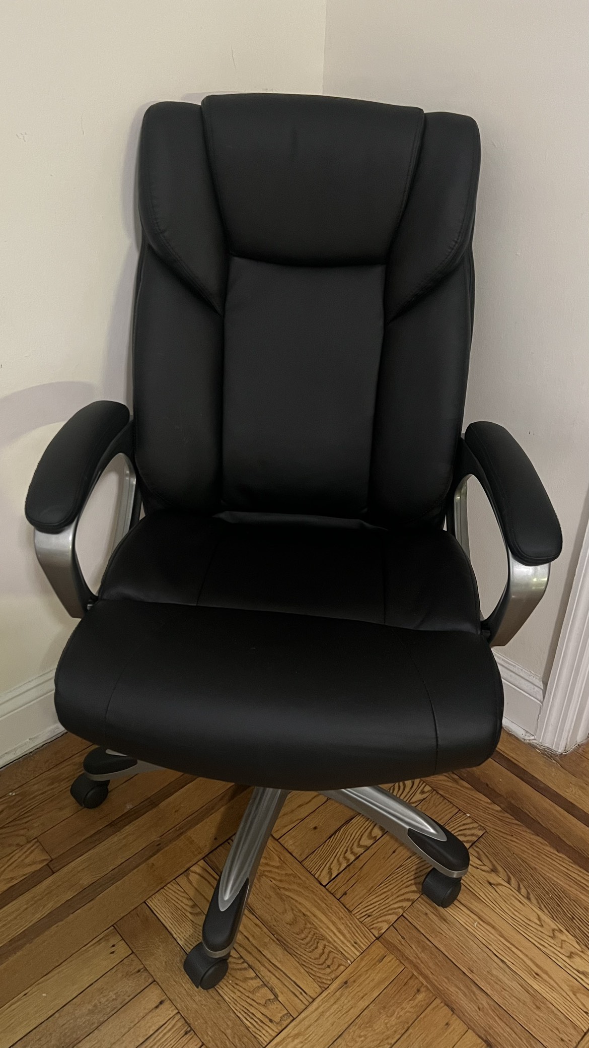 High-Back Bonded Leather Executive Office Computer Desk