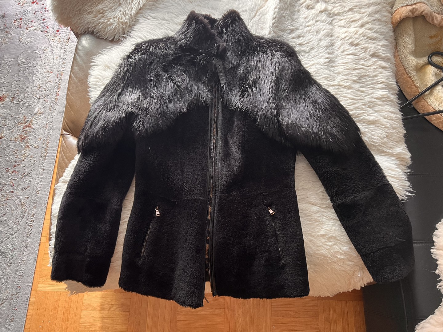 Real Black Fur coat