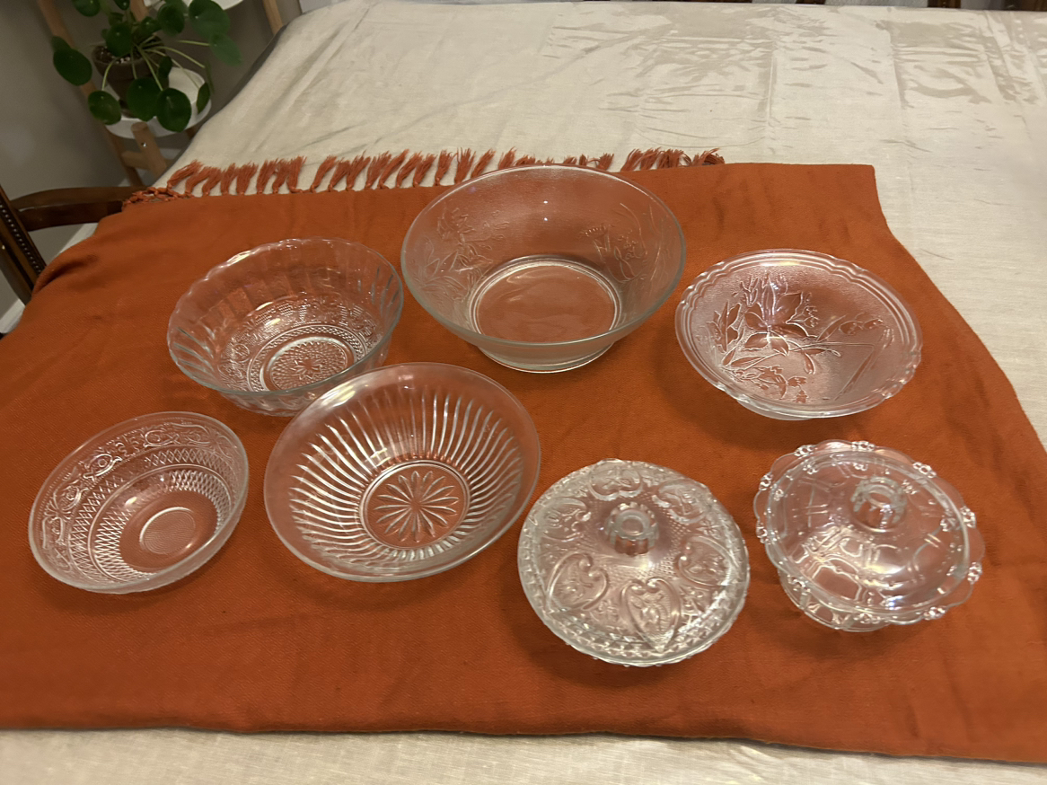 Glass serving dishes