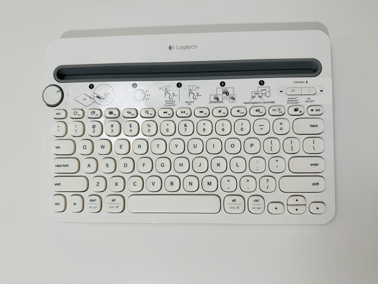 Logitech K480 Multi-Device Bluetooth Keyboard (white) - photo 4