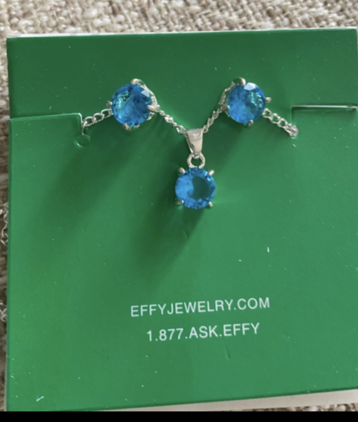 ⭐️Brand New Beautiful Effy Blue Topaz Earring and Necklace set - photo 3