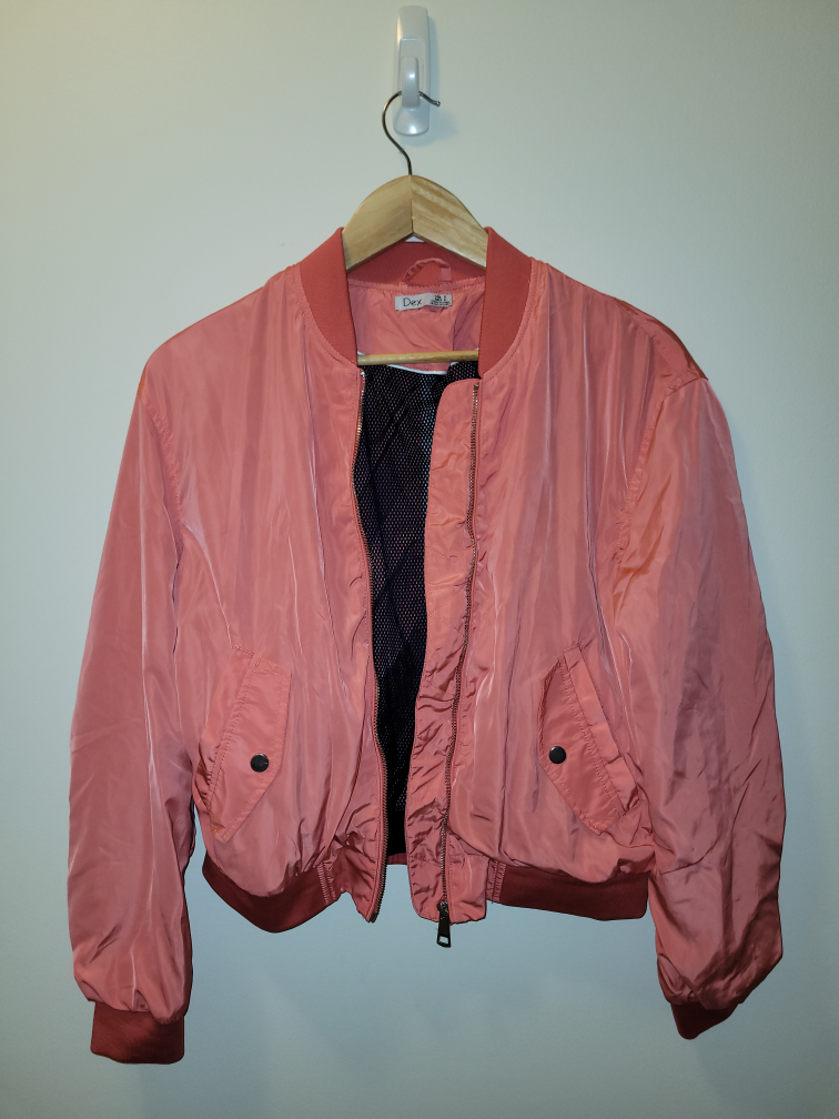 Dex small bomber jacket in coral thumbnail