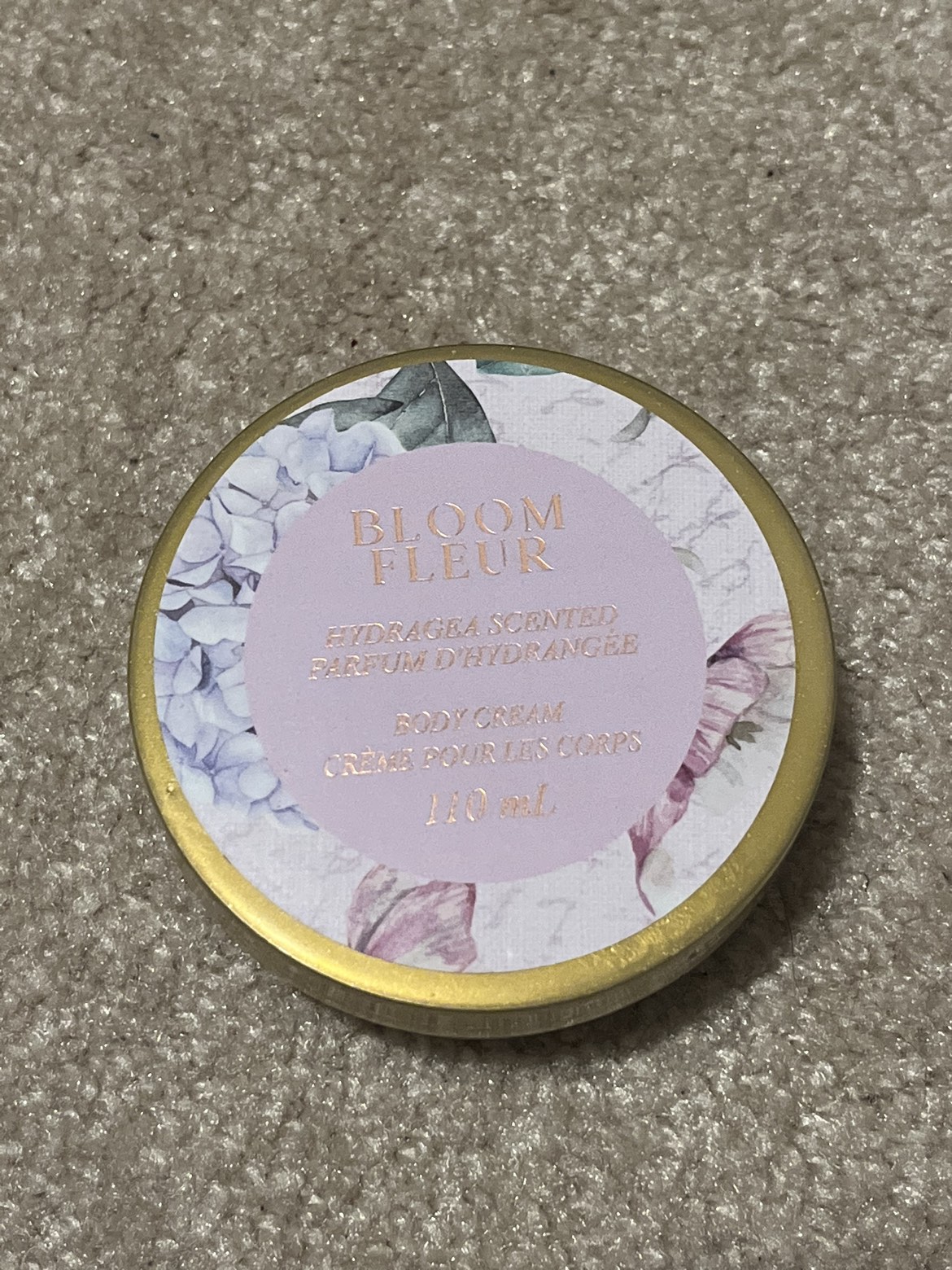 Bloom Fleur hydrangea scented body cream