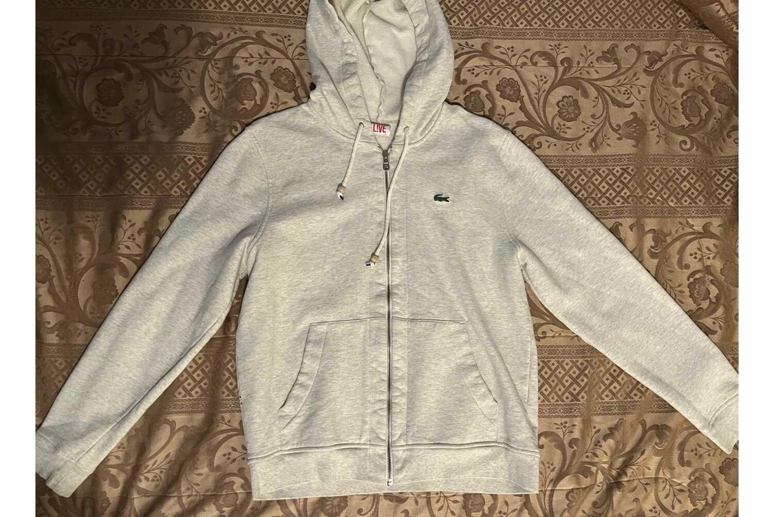 Men's Lacoste Sweater with Zipper Hood Drawstrings and Pockets - photo 3
