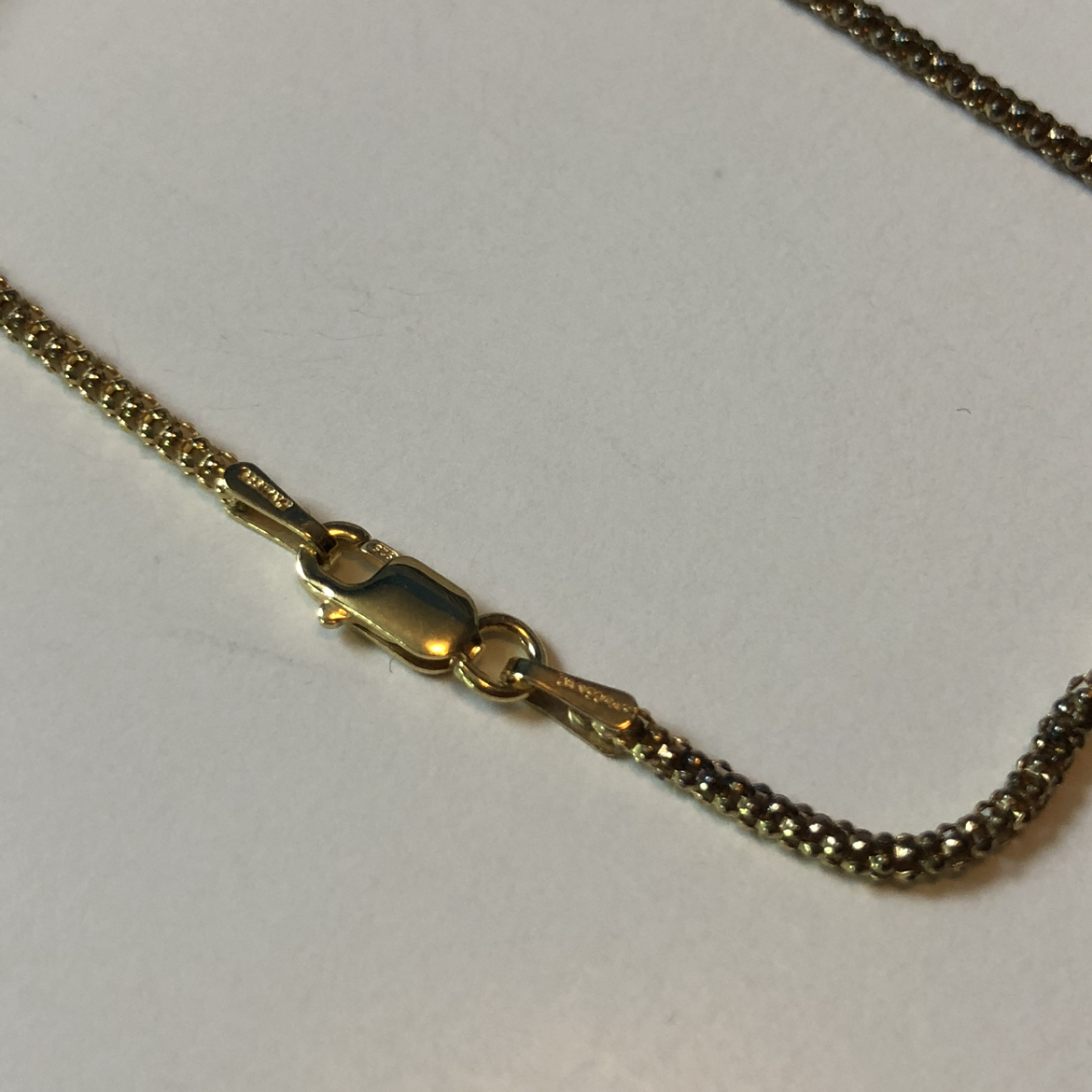 24k Gold Over Sterling Silver 30” Popcorn Chain