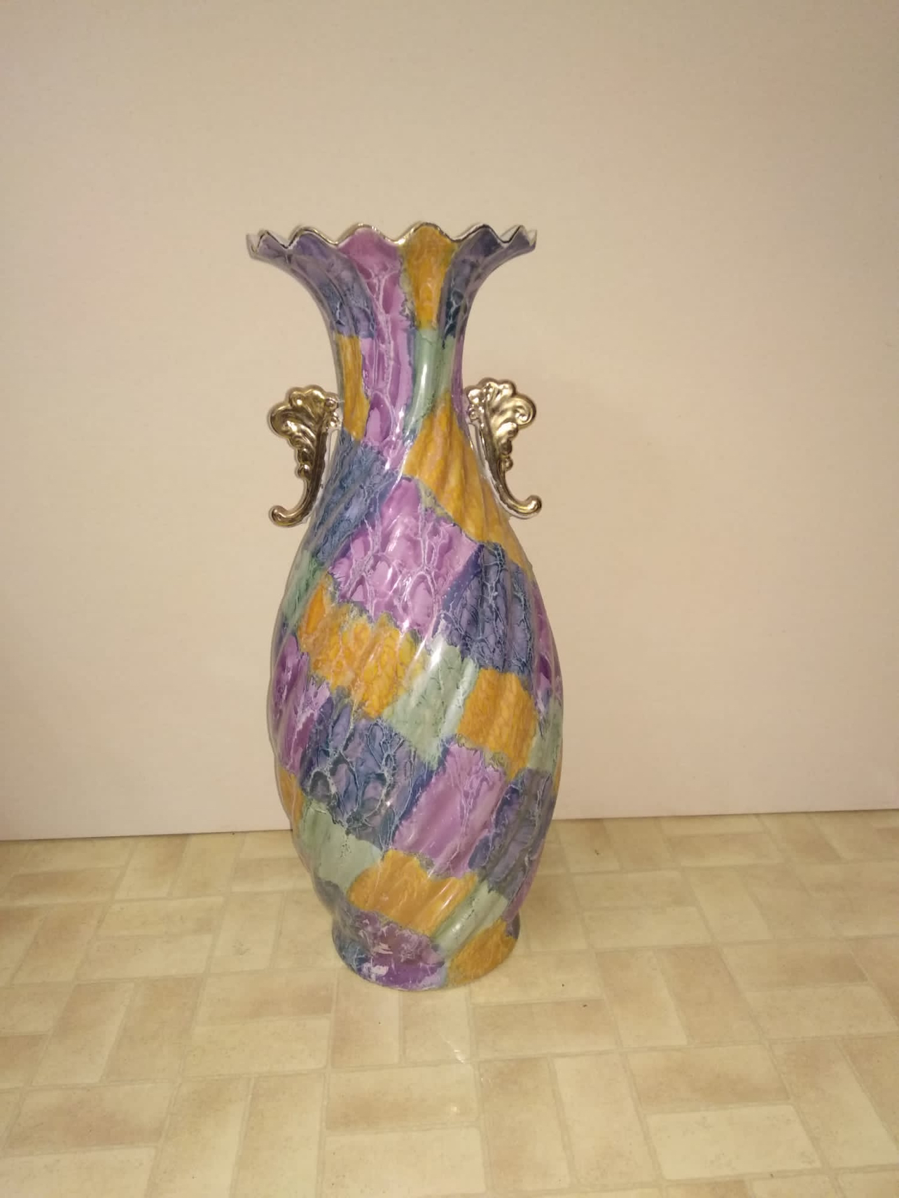 Antique 8x24 inch ceramic vase - photo 2