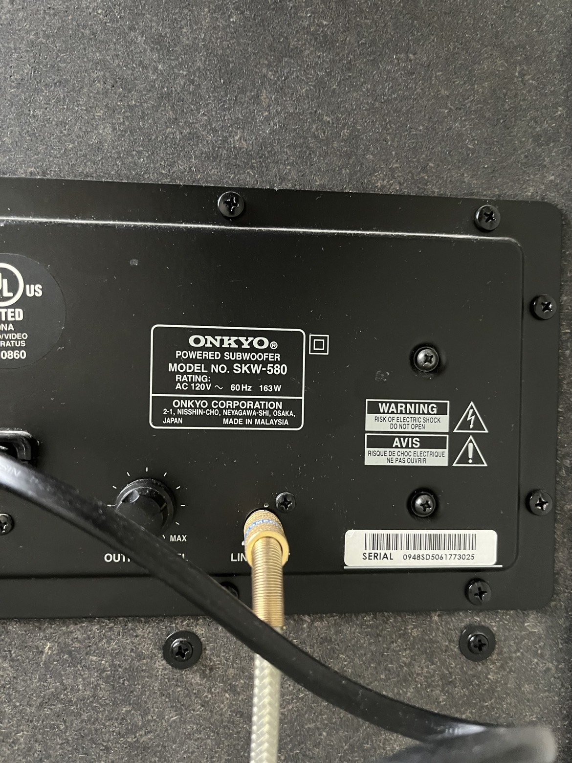 Onkyo SKW-580 Powered Subwoofer - photo 5