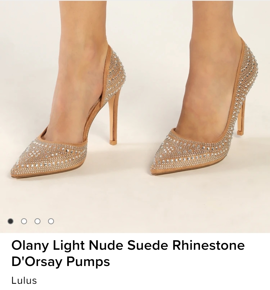 Olany Light Nude Suede Rhinestone D'Orsay Pumps thumbnail