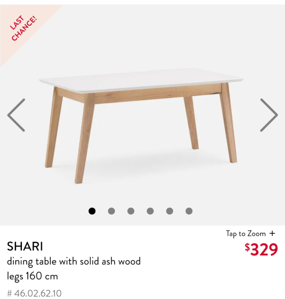 6 Person Dining Table, Structube